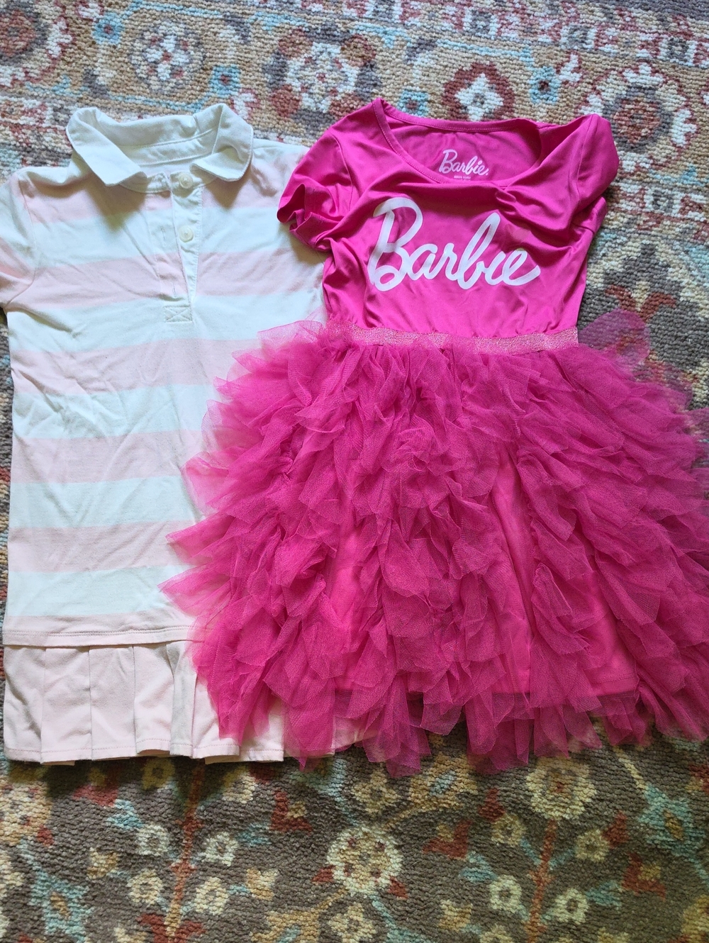Barbie Hot Pink Logo Size 5 Tulle Dress Carters Pink And White Size 6